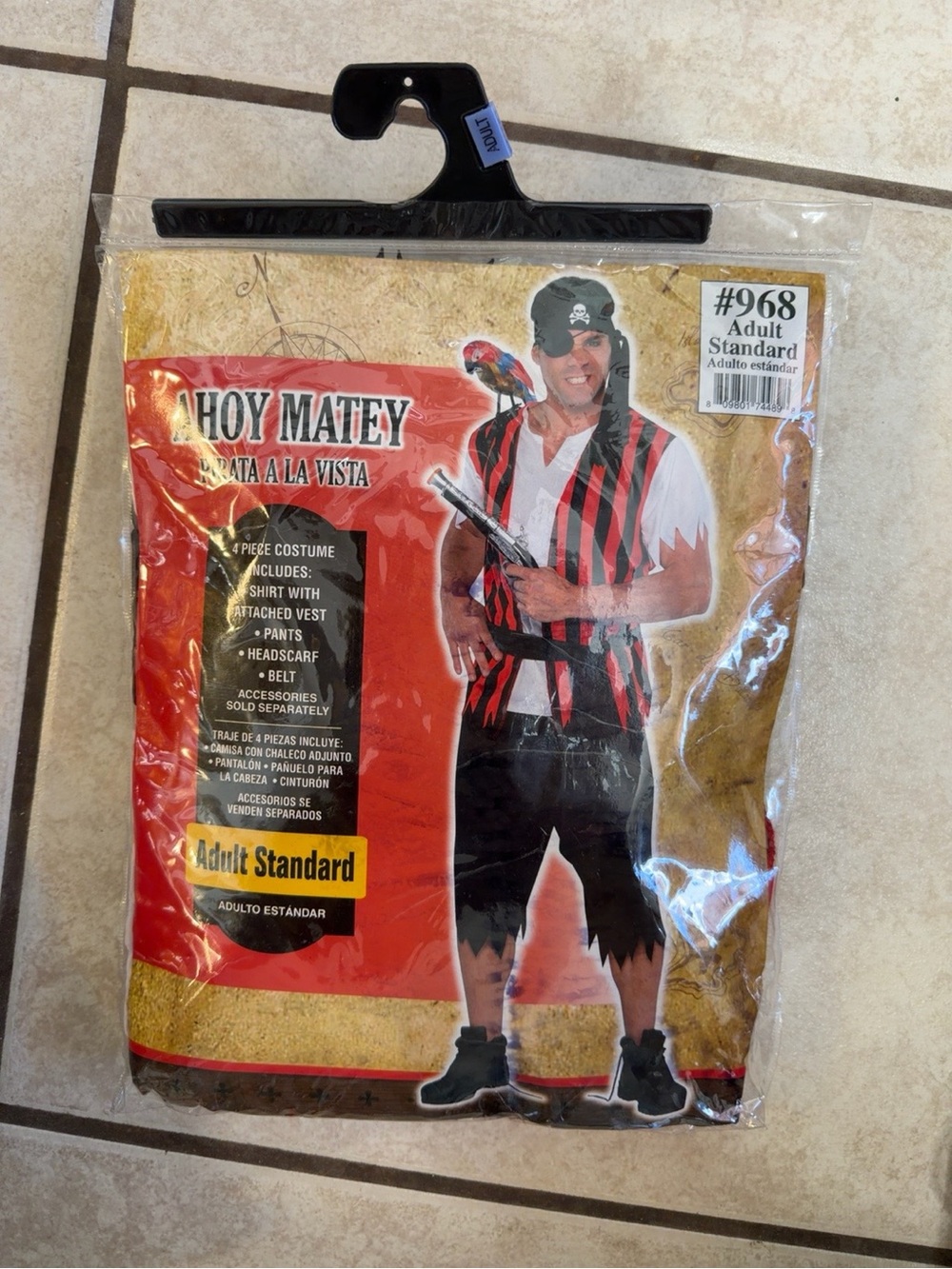 Amscan Ahoy Matey Men’s Pirate Costume Adult Standard 4 Piece Halloween - Picture 2 of 5